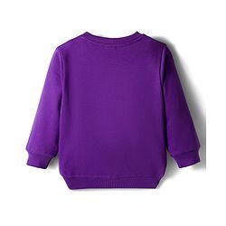Babyhug Cotton Knit Full Sleeves Sweatshirt With Dino Print - Purple
