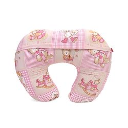 Babyhug Cotton Feeding Pillow Teddy Bear Print - Pink | Fits upto waist size 44 inches