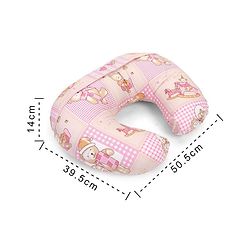 Babyhug Cotton Feeding Pillow Teddy Bear Print - Pink | Fits upto waist size 44 inches