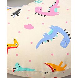 Babyhug Cotton Feeding Pillow Teddy Bear Print - Pink | Fits upto waist size 44 inches