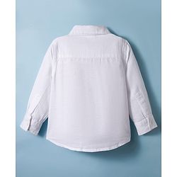 Babyhug Cotton Woven Full Sleeve Solid Color Shirt - White