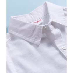 Babyhug Cotton Woven Full Sleeve Solid Color Shirt - White