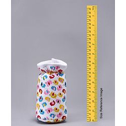 Babyhug Feeding Bottle Cotton Cover With Elastic Neck Bird Print Medium - White - Fits Upto 200 ml Bottle