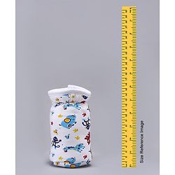 Babyhug Feeding Bottle Cotton Cover With Elastic Neck Animal Print Medium - White