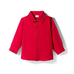Babyhug Cotton Woven Full Sleeves Solid Shirt - Red