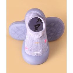 Cute Walk by Babyhug Slip On Sock Shoes with Triangle Design - Purple