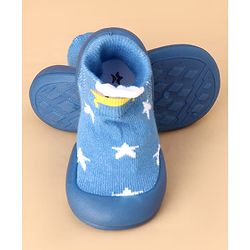 Cute Walk by Babyhug Sock Shoes With Star Design - Blue