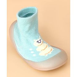 Cute Walk by Babyhug Slip on Sock Shoes With Caterpillar Design - Green