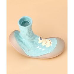 Cute Walk by Babyhug Slip on Sock Shoes With Caterpillar Design - Green