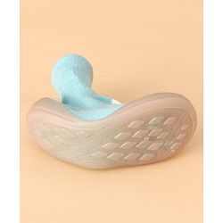 Cute Walk by Babyhug Slip on Sock Shoes With Caterpillar Design - Green