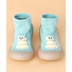 Cute Walk by Babyhug Slip on Sock Shoes With Caterpillar Design - Green