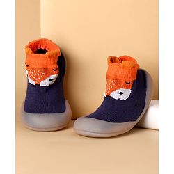 Cute Walk by Babyhug Slip On Sock Shoes With Animal Design - Blue