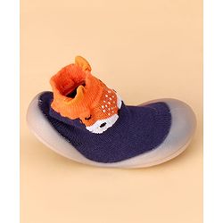 Cute Walk by Babyhug Slip On Sock Shoes With Animal Design - Blue