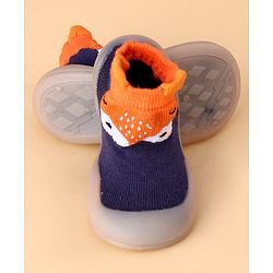 Cute Walk by Babyhug Slip On Sock Shoes With Animal Design - Blue