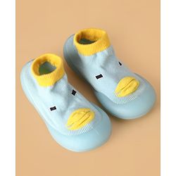 Cute Walk by Babyhug Slip On Sock Shoes with Ducky Design - Light Blue