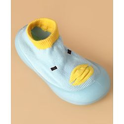 Cute Walk by Babyhug Slip On Sock Shoes with Ducky Design - Light Blue