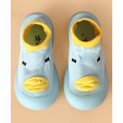 Cute Walk by Babyhug Slip On Sock Shoes with Ducky Design - Light Blue