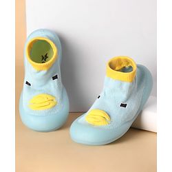 Cute Walk by Babyhug Slip On Sock Shoes with Ducky Design - Light Blue