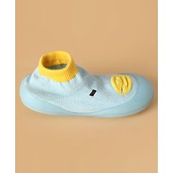 Cute Walk by Babyhug Slip On Sock Shoes with Ducky Design - Light Blue