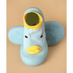 Cute Walk by Babyhug Slip On Sock Shoes with Ducky Design - Light Blue