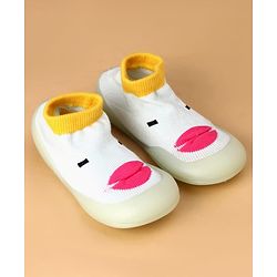 Cute Walk by Babyhug Slip On Sock Shoes with Ducky Design - Light Blue