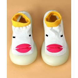 Cute Walk by Babyhug Slip On Sock Shoes with Ducky Design - Light Blue
