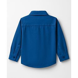 Babyhug Cotton Woven Full Sleeves Solid Shirt - Navy Blue