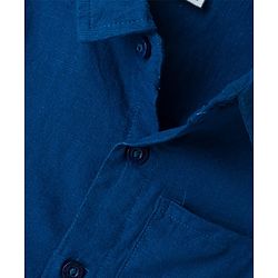 Babyhug Cotton Woven Full Sleeves Solid Shirt - Navy Blue
