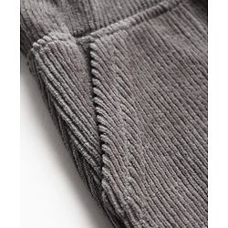 Babyhug Corduroy Knit Full Length Solid Color Pants with Pockets - Grey