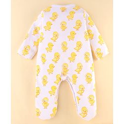 Babyhug 100% Cotton Knit Baby Gift Set With Duck Print - White