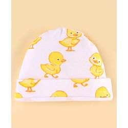 Babyhug 100% Cotton Knit Baby Gift Set With Duck Print - White