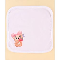 Babyhug 100% Cotton Knit Baby Gift Set With Teddy Bear Print - White