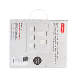Babyhug 100% Cotton Knit Baby Gift Set With Teddy Bear Print - White