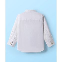 Babyhug Cotton Woven Full Sleeves Solid Color Shirt & Jeans Set - White & Blue