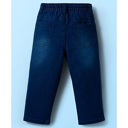 Babyhug Cotton Woven Full Sleeves Solid Color Shirt & Jeans Set - White & Blue