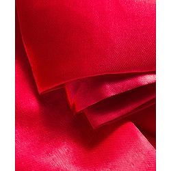 Babyhug Satin Woven Sleeveless Fit and Flare Pleated Dress With Floral Corsage - Red & White