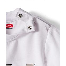 Babyhug Knit Full Sleeves Solid Blazer With Printed Tee - Teal Blue