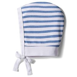 Babyhug 100% Cotton Interlock Knit Caps with Knot with Stripes & Truck Print White Pack of 2 - Diameter 11 cm