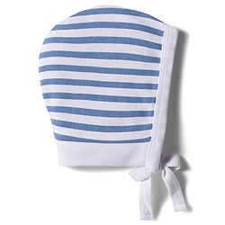 Babyhug 100% Cotton Interlock Knit Caps with Knot with Stripes & Truck Print White Pack of 2 - Diameter 11 cm