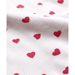 Babyhug Cotton Knit Full Sleeves Turtle Neck Winter T-Shirt with Heart Print - White
