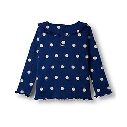 Babyhug Cotton Knit Full Sleeves Winter Wear Co-ords Night Suit With Polka Dot Print - Navy Blue