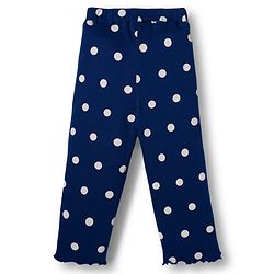 Babyhug Cotton Knit Full Sleeves Winter Wear Co-ords Night Suit With Polka Dot Print - Navy Blue