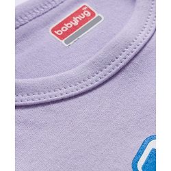 Babyhug 100% Cotton Knit Full Sleeves Onesie With Play Time Text Print - Purple