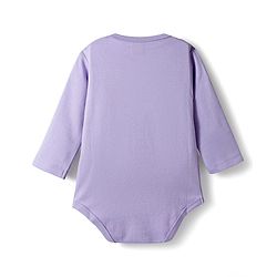 Babyhug 100% Cotton Knit Full Sleeves Onesie With Play Time Text Print - Purple