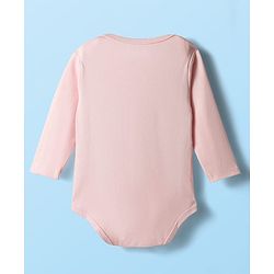 Babyhug 100% Cotton Interlock Knit Full Sleeves Onesie with Hairband & Christmas Print - Pink
