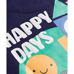 Babyhug Cotton Knit Full Sleeves Sweatshirt With Front & Back Animal Print - Navy Blue