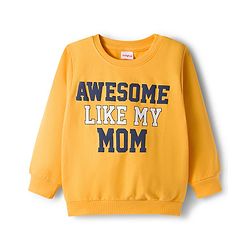 Babyhug Cotton Knit Full Sleeves Sweatshirts With Text Graphics Pack of 2 - Green & Yellow