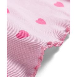 Babyhug Cotton Knit Full Length Co-ords Night Suit With Heart Print - Pink