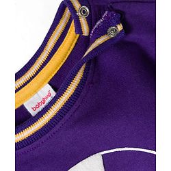 Babyhug Cotton Knit Full Sleeves Sweatshirt with Football Graphic - Purple
