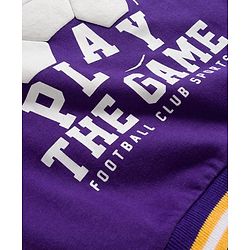 Babyhug Cotton Knit Full Sleeves Sweatshirt with Football Graphic - Purple